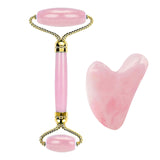 Face Natural Quartz Jade Roller &amp;amp; Gua Sha Set Beauty Facial Skin Roller Massager Muscle Relaxing Relieve Wrinkles Skin Care Tool
