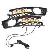 2x Car Front Fog Light Grilles Cover 8E0807682 Modified Mesh Daytime Running Lights Frame Kit for Audi A4 2001-2005