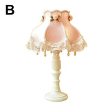 Girls Bedroom Table Lamp Princess Lace Lampshade Tassel Wood Desk Lighting Bedside Lamp E27 Book Reading Fabric Table Lamp  D92