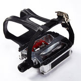 SPD Pedals for Spin Bike with Toe Cages for Shimano Clip Pedals Indoor Exercise Cycling Platform Pedals 9/16 inch