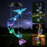 Butterfly LED Colour Changing Solar Wind Chimes Light,Outdoors Garden Tree Terrace Hanging Garden Light Home Decoration