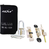 Klom 32pcs Lock Pickset Tools Remove Hand Tools with 9pcs Transparent Practice Lock Opener Kit,Professional Locksmith Training