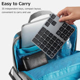2.4G+BT5.0 Dual-mode Numeric Keyboard 35 Keys Financial Accounting Keyboard Aluminum Alloy Shell Built-in 300mAh Battery