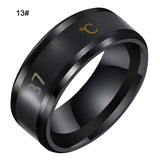 Smart Temperature Ring Fashion Stainless Steel Intelligent Temperature Sensor Rings Thermometer Finger Digital Temperature Meter