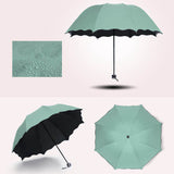 Folding Umbrella Bloom Flower in Rain Water Windproof Sunshade for Outdoor Sports Anti-UV Parasol NIN668
