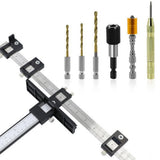 Furniture Carpentry Punch Locator Drill Guide Ruler Multifunctional Woodworking Hole Locator Cabinet Hardware Jig Positioner