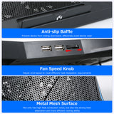 Foldable Laptop Cooler 6-fan Laptop Cooling Stand Low Noise with 6-level Adjustable Height Dual USB Ports Wide Compatibility