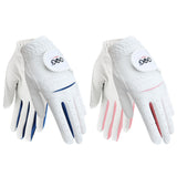 Pack 1 Pair Golf Gloves Kids Blue Pink Soft Fabric Lycra Breathable Elastic Left Hand Right Hand Leather Gloves