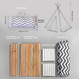 Triangle Tent Kids Teepee Play Tent Portable Foldable Canvas Playhouse Tent Play House Princess Room Indoor Tent Game House