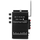Power Amplifier Aluminum Alloy USB Memory Card FM 3 in 1 Stereo Power Audio Amplifier Bluetooth 4.2 Stereo Digital Player
