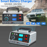 Smart Battery Charger 12V/24V Trickle Smart Pulse Repair Automotive Battery Charger For Car Truck Boat Motorcycle Power Tool