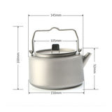 Titanium Kettle Outdoor Camping Pot Portable Mountaineering Trekking Water Boiling Tool Travel Hiking Cookware Equipment