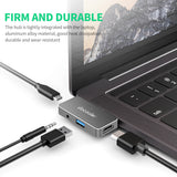 Docooler 4-in-1 Type-C Hub Type-C to USB3.0 HD Audio Aluminum Alloy Hub Compatible with iPad Pro Type-C Phone Tablet Laptop