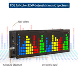 Diy electronic music spectrum kit RGB full color 32x8 lattice music spectrum display SMD WS2812 clock diy soldering project