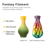 KAIGE PLA SILK 1.75MM 1KG Filament Sublimation Products Rainbow02 2.2lbs Textur -/+0.02MM PLA Refills Biodegradable Material