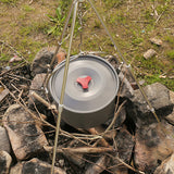 4.2L Camping Hanging Pot Alumina Oxide Outdoor Cooking Pot for Outdoor Backpacking Fishing Hiking Camping Equipment 4-6 Persons