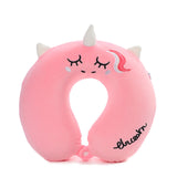 Kids Travel Neck Pillow Unicorn Memory Foam Pillow with Snap U-Shaped Airplane Car Flight Head Neck Support Pillow