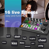 Bluetooth Sound Card 16 Sound Effects Noise Reduction Mixers for Voice Changer Podcast Kit,Mixer with Audio Interface Recording