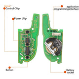 RIOOAK New Arrival  5pcs/lot Xhorse VVDI2 XKKF21EN VVDI KNIFE 2 Style(Flip-3BTN) for VVDI MINI Key Tool VVDI2  locksmith tools