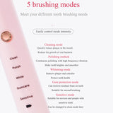 Electric Toothbrush Rechargeable Black White Sonic Teeth Brush Oral Hygiene IPX7 Waterproof with Replacement Brush Head Gift