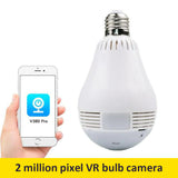 960P Wifi 360 Degree Panoramic Camera E27 Bulb Wireless Home Security Video Surveillance Camera Night Version Two Way Audio