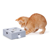 Mewoofun Interactive Cat Toys Kitten Toy for Indoor Cats USB Rechargeable Peek-A-Boo Play Automatic Electronic Feather &amp; Mouse