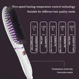 Electric Beard Hair Straightener Comb PTC Ceramic Heated Brushe LCD 360° Rotation Negative Ion Comb Brush 5 Levels Temperature