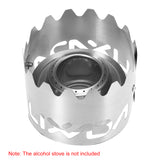2-in-1 Portable Titanium Alcohol Stove Rack Windscreen Outdoor Ultralight Camping Stove Windshield Hiking Backpacking Cookware