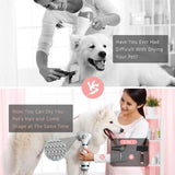 Portable Pet Blower Dryer 2-In-1 Hair Cleaning Brush Dog Grooming Comb Tool Cat Hair Remover Brush Low Noise Pet Massage