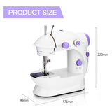 Sewing Machine Mini Portable Household Night Light Foot Pedal Straight Line Hand Table Two Thread Kit Electric