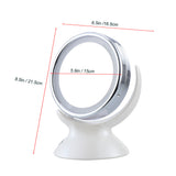 Adjustable 5X Magnification Lighted LED Makeup Mirror Bathroom Vanity Mirror 360 Degree Swivel Double-sided Table Mirror (White)