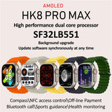 Smart Watch HK8 Pro Max Ultra 49mm AMOLED Screen Series 8 Compass NFC High Refresh Rate Men Women Sport Smartwatch