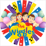 Kids Birthday Party Photography Backdrop The Wiggles Colorful Radial Strip Little Stars Balloon Celebration Round Background