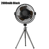Tripod Air Cooling Fan Rechargeable Portable Cooler Fan 3 Gear Adjustable Low Noise Home Appliances for Summer Picnic BBQ