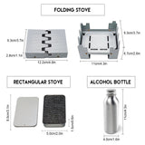 Camping Outdoor Stove with Bottle Mini Grill Alcohol Furnace Folding Grill Burning Pocket Alcohol Camping Stove Picnic Tool