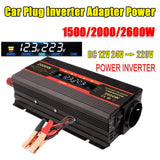 EU Socket Car Inverter 12V 220V Power 1500W/2000W/2600W Converter 2 USB Webasto 12 V 24V To 220V auto Inversor Transformer Solar