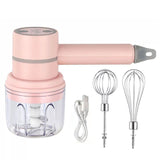 2In1 Rechargeable Garlic Ginger Chopper Electric Egg Beater Whisk Wireless Automatic Meat Food Machine Handheld Mix Kitchen Tool