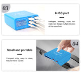 RELIFE RL-304P PD3.0+QC3.0 Smart 6-port USB Digital Display Lightning Charger Suitable for Charging All Mobile Phones And Tablet