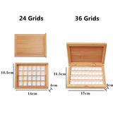 Empty Bamboo Paint Palette With Lid Portable Watercolor Paint Tray Storage Box With 24/36 Half Pans for Painting Art Supplies