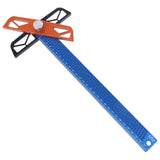 300/400mm Hole Ruler Aluminum Alloy T Type Square Gauge Adjustable Angle Woodworking Scriber Marking Ruler Line Scribing