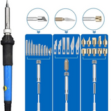 46Pcs Electric Soldering Iron Kit Wood Burning Pen 60W Carving Pyrography Soldering tips Tools set 110V/220V Wooding Repair DIY