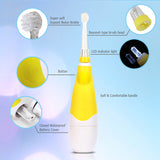 Seago SG-902 Green/Yellow child baby sonic electric toothbrush intelligent vibration with LED light and smart reminder for baby