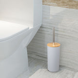 NEW Bathroom Accessories Set 6 Pieces Bamboo Room Set Toothbrush Holder Soap Dispenser Toilet Brush Trash Can Bathroom