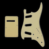 Tooyful Cream 3Ply 8 Holes SSS Guitar Pickguardw/ Back Plate ABS for Electric Guitar Parts
