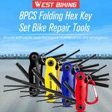 8 in 1 Multifunctional Bicycle Tire Repair Tools Kit Folding Multitool with Screwdriver Hexagon Wrench Riding Cycling Equipment