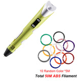 DIY 3D Pen 3D Printing Pen Printer Pen Graffiti 3D Drawing Pen Stift PLA Filament For Kids Child Educational Toys Birthday Gifts