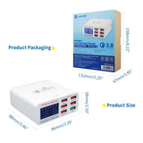 USB Desktop Charger QC3.0 6-Port USB Charging Station Multi Ports Desktop Charger Hubs Used for Smartphone/Tablets