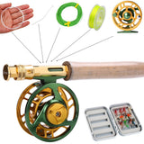 Sougayilang 2.7m Fly Fishing Rod and 5/6 Fly Fishing Reel Combos Fishing Pole Fish Line Bag Lure Flies Backing Line Full Set