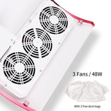 2-IN-1 48W Nail Drill Machine Nail Dust Collector Manicure with 3 Powerful Fans Vacuum Cleaner Manicure Pedicure Tools