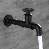 G1/2 Black/Chrome Wall Mounted Bathroom Balcony Outdoor Garden Faucet Single Cool Solid Brass Washer Faucet
